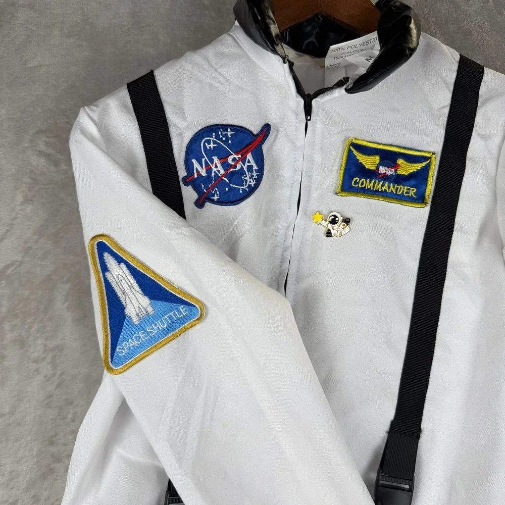 Underwraps Kids NASA Astronaut Commander Flight Jacket Costume White Size Medium